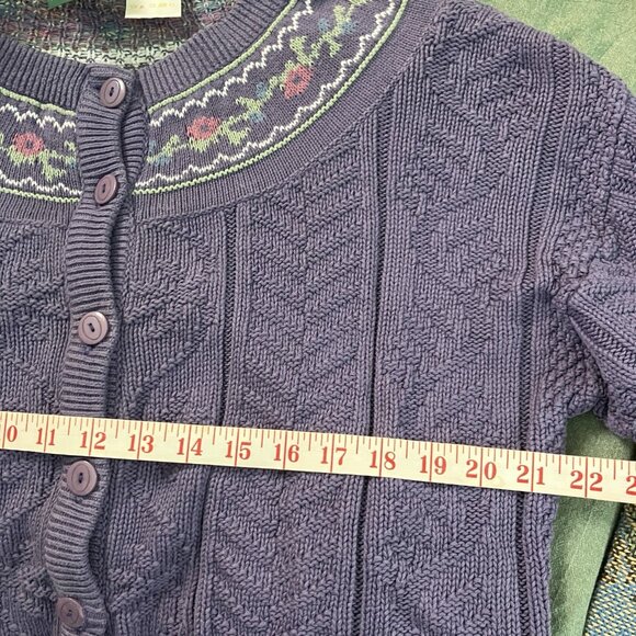 Vintage Northern Reflections Sweater Womens S Floral Purple Cardigan Granny 90s - Picture 6 of 7
